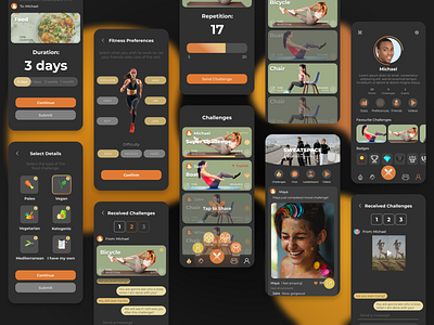 Sweatspace Dark Mode challenge challenge accepted figma fitness app mobile ui workout app