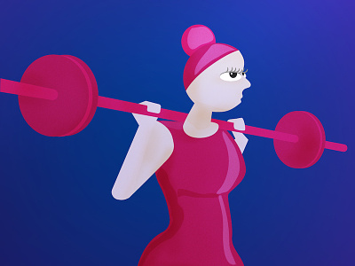 Lady Squat gym illustration