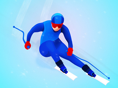 Ski illustration winter