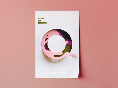 School of Creativity Poster circle layers minimal paper pink poster