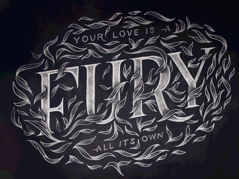 Fury Erasing black and white chalk chalkboard handlettering illustration lettering letters type typography