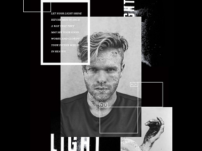 Salt & Light Layout Design abstract black black and white collage hand line man minimal photography salt typography white