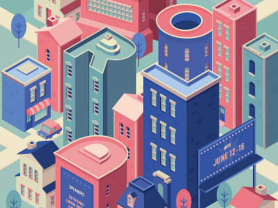 Isometric City building city house illustration isometric vector window