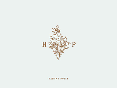Hannah Posey Icon brand branding etched etching flower lines logo mark photography typography