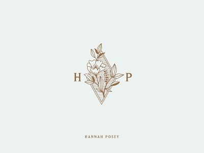 Hannah Posey Icon brand branding etched etching flower lines logo mark photography typography
