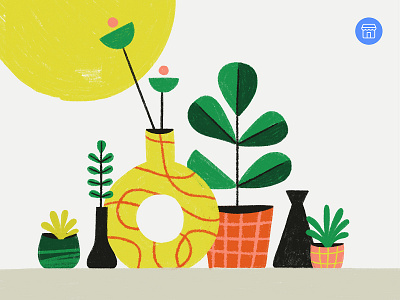 Facebook Marketplace Summer Workshop flowers houseplant illustration leaves plant plants pots procreate sketch succulent vase