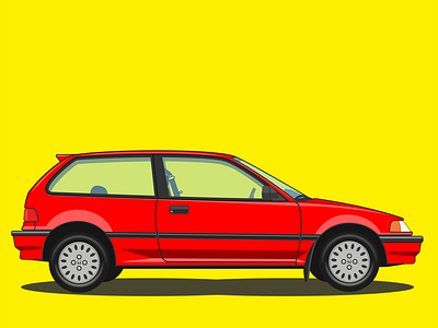 Honda Civic Si Hatchback adobe adobe illustrator car civic si design illustration vector vector illustration