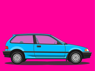 1991 Honda Civic adobe adobe illustrator car civic design honda illustration vector illustration