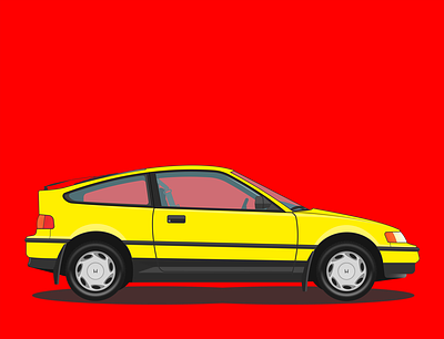 Honda CR-X Si adobe adobe illustrator car crx si design honda illustration vector vector illustration