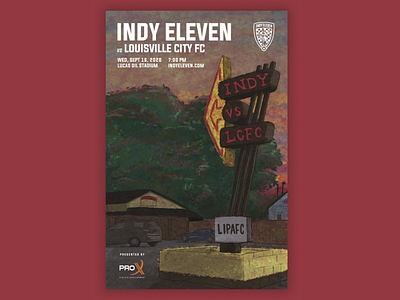 Indy Eleven Game Day Poster: September 16, 2020