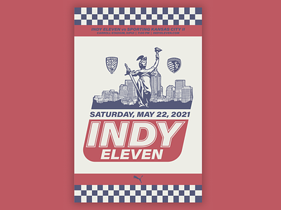 Indy Eleven Game Day Poster: May 22, 2021 illustration indy indy eleven poster racing indy