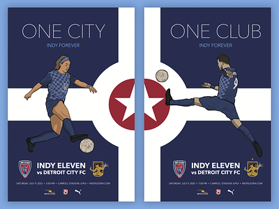 Indy Eleven Game Day Posters: July 9, 2022 illustration indy eleven poster