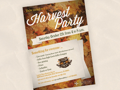 Harvest Party Flier fall flier harvest leaves party