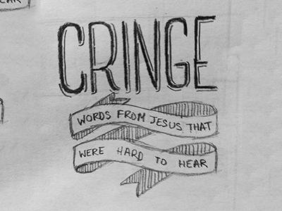 "Cringe" Sketch banner hand drawn sketch