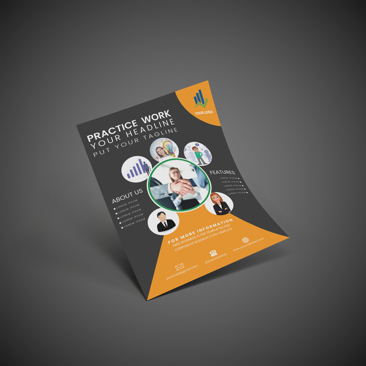 Flying A4 Flyer Free Mockup by Ahnaf Hasan Riyan on Dribbble