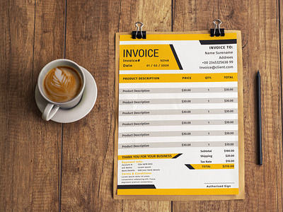 Free Invoice Template With 4 Colors