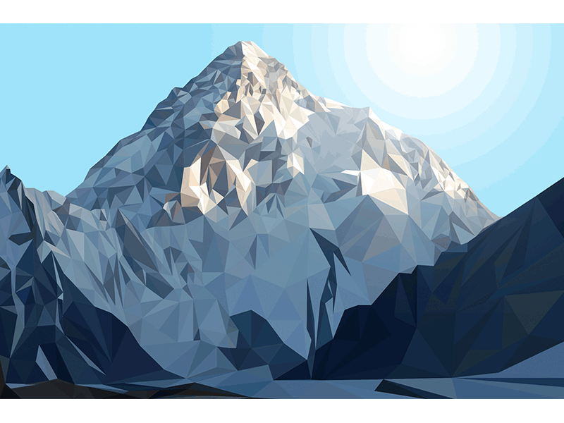 Low-Poly Mountain Construction 2d gif low mountain poly process snow vector winter