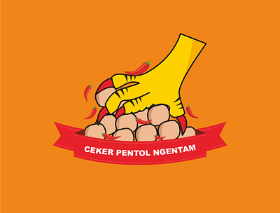Ceker Pentol animation art branding design icon illustration illustrator logo minimal vector