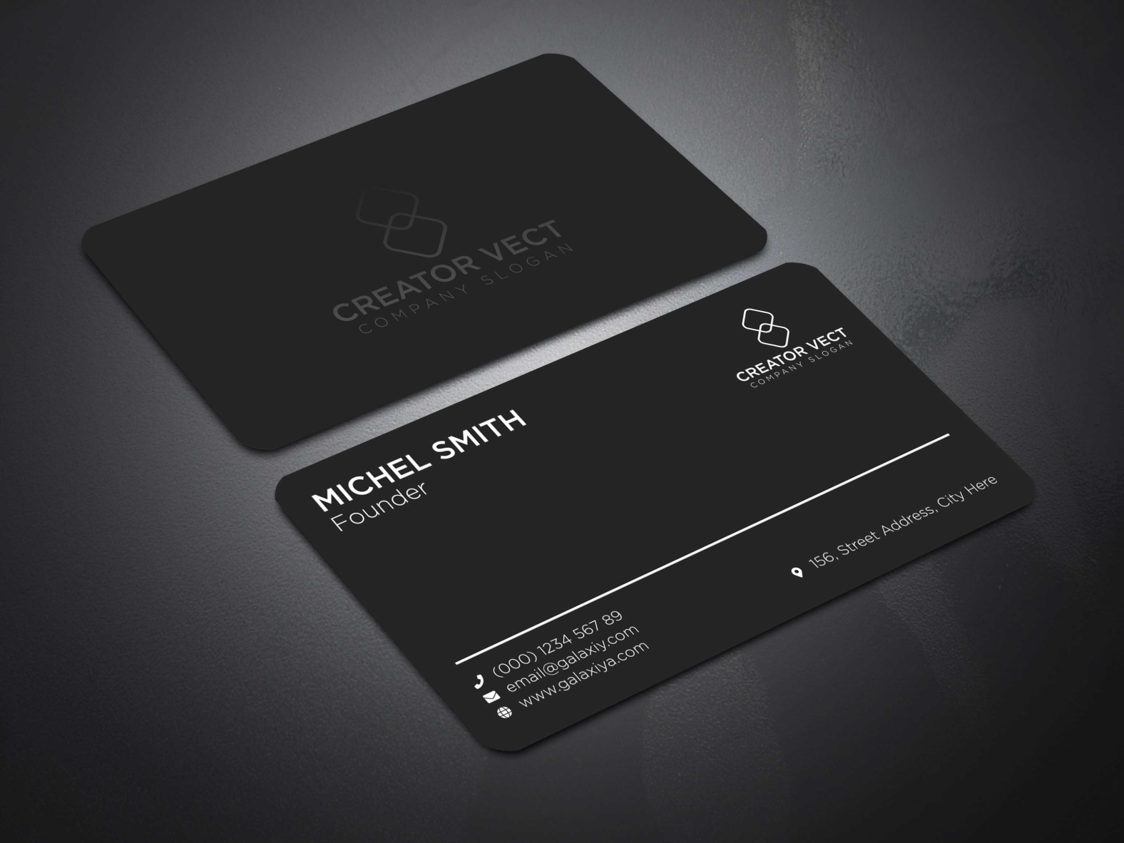 Black minimalist business card by Rakib Khan on Dribbble