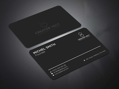 Black minimalist business card
