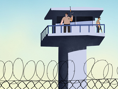 Prison Tower - Writers' Block background art guards illustration prison short film tower