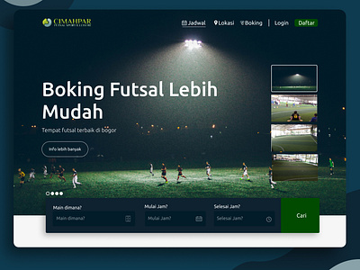 landing page booking futsal web