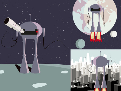 Roboto 2D 2d character illustrator motion graphics robot sci-fi vector