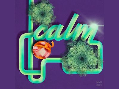Calm cocktail color colorful design digitalart graphic design illustration logo palmtree procreate textures type vector