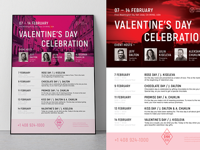 Valentine's Day Poster Template calendar event party performance poster schedule template timeline valentine valentine day valentines