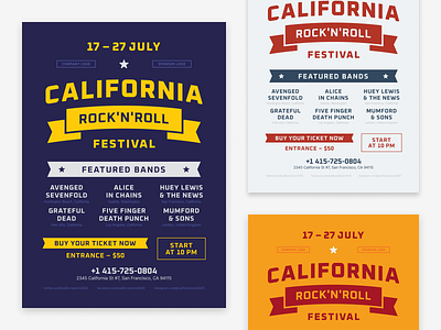 Music Festival Poster Template club event festival flyer invitation music party poster rock rock and roll template typography