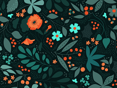 Flower Pattern. Dark version