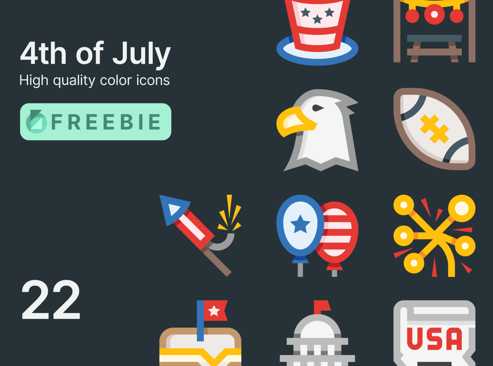 FREE. 4th of July Icons 4th of july basicons bbq celebration event federal free freebie holiday icons illustration independence day united states usa vector