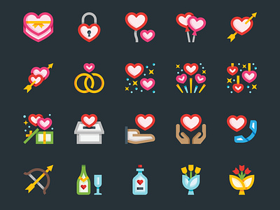 Valentine's day Icons bouquet celebration cupid date feelings gift hear icons like love love potion lovers romance romantic svg valentine valentines day vector wedding wedding rings