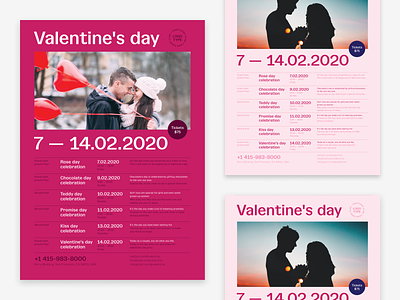 Valentine's Day Poster Template celebration date design event feelings flyer free freebie heart holiday invitation love party poster romance romantic schedule valentine valentines day vector