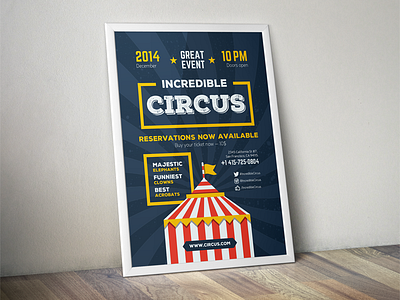 Circus poster template circus eps event poster show template tent vector