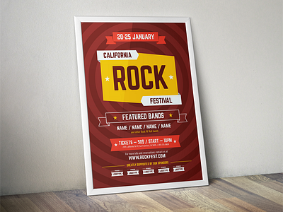 Rock fest poster concert eps event festival invitation live music party poster rock show template