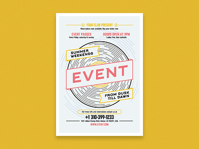 Cafe event poster cafe club event music party plate poster restaurant summer template vector vinyl