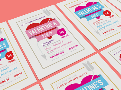 Valentine's Day club event heart love party poster single party template valentines valentines day vector