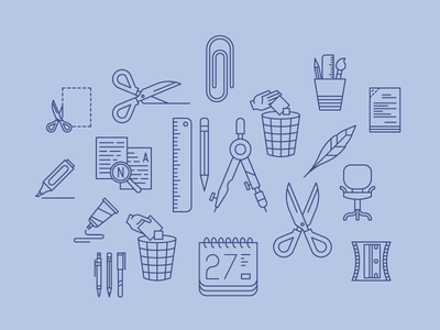 Office/Stationery icons business education icons office school stationery vector