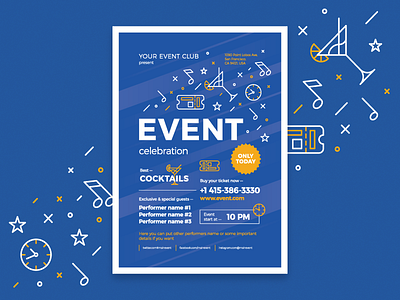 Multipurpose Poster Template vol.5 club discount event flyer multipurpose party poster sale template universal vector