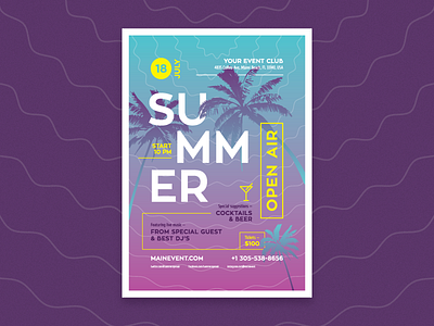 Summer Flyer/Poster Template event flyer july multicolor multipurpose openair poster summer template vector