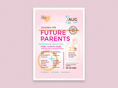 Future Parents Poster Template baby education event future learning newborn newborn care course parents poster template