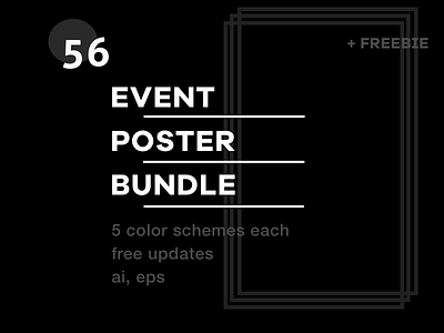 Event Poster Bundle + Freebie bundle club event free time freebie hobby holidays party poster template vacation vector