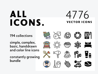 Allicons — 4776 Line Icons + FREEBIE allicons basic bundle color complex handdrawn icons line mixed solid vector