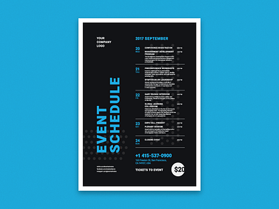 Schedule Event Poster Vol.3 advertising calendar date deck event poster promo promotion schedule template timetable typography