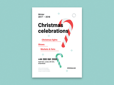 Christmas Poster Template candy christmas event flyer holiday poster promo promotion shapes template winter xmas