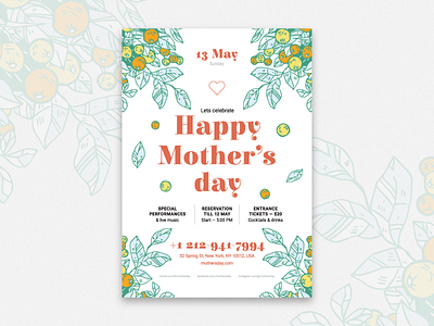 Mother's Day Poster Template celebration day event floral flyer invitation mother mothers day party poster template vector