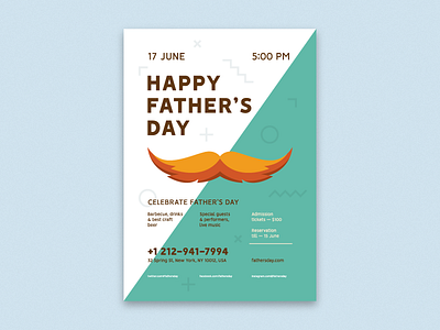 Fathers Day Poster Template celebration dad event father fathers fathers day flyer holiday poster template