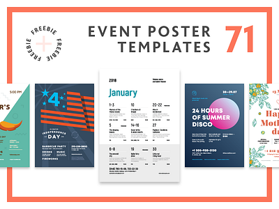 6th update | Event Poster Bundle + Freebie event flyer freebie holiday information invitation poster print promo schedule template timetable