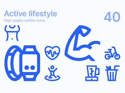 Active lifestyle icons active body devices equipment fitness health healthy lifestyle nutrition sport tools